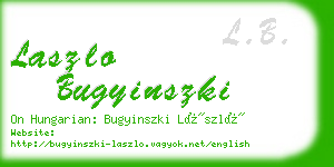 laszlo bugyinszki business card
